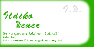 ildiko wener business card